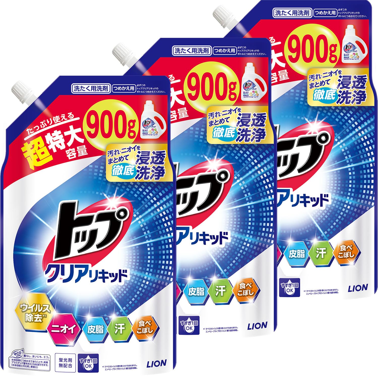 トップクリアリキッドつめかえ用超特大 900g×3個