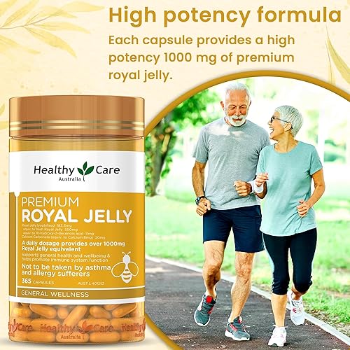 Miniatura 2 de Healthy Care Royal Jelly 1000 365 Cápsulas Suplementos Hecho en Australia