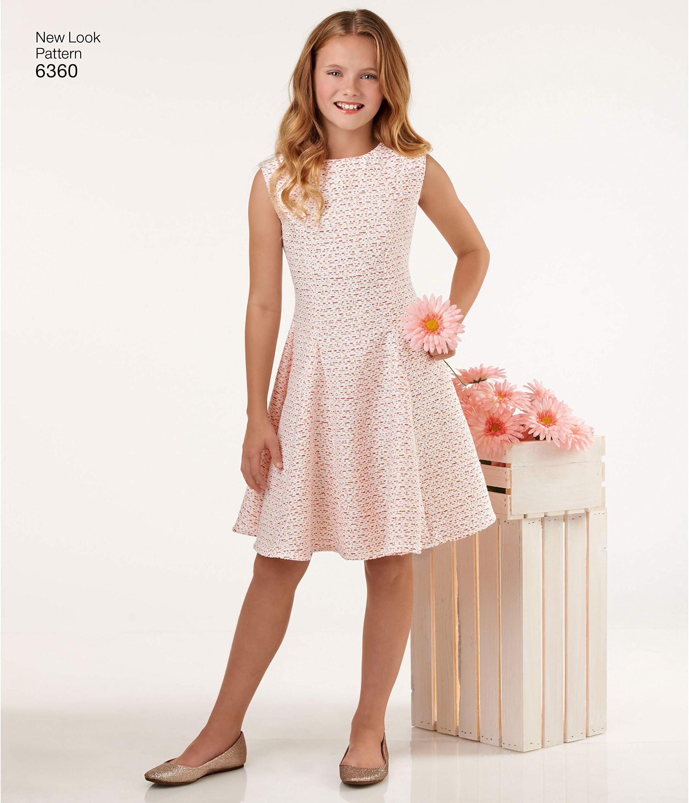 New Look Sewing Pattern 6360: Girls Tweens Dress, Size A, A (8-10-12-14-16)