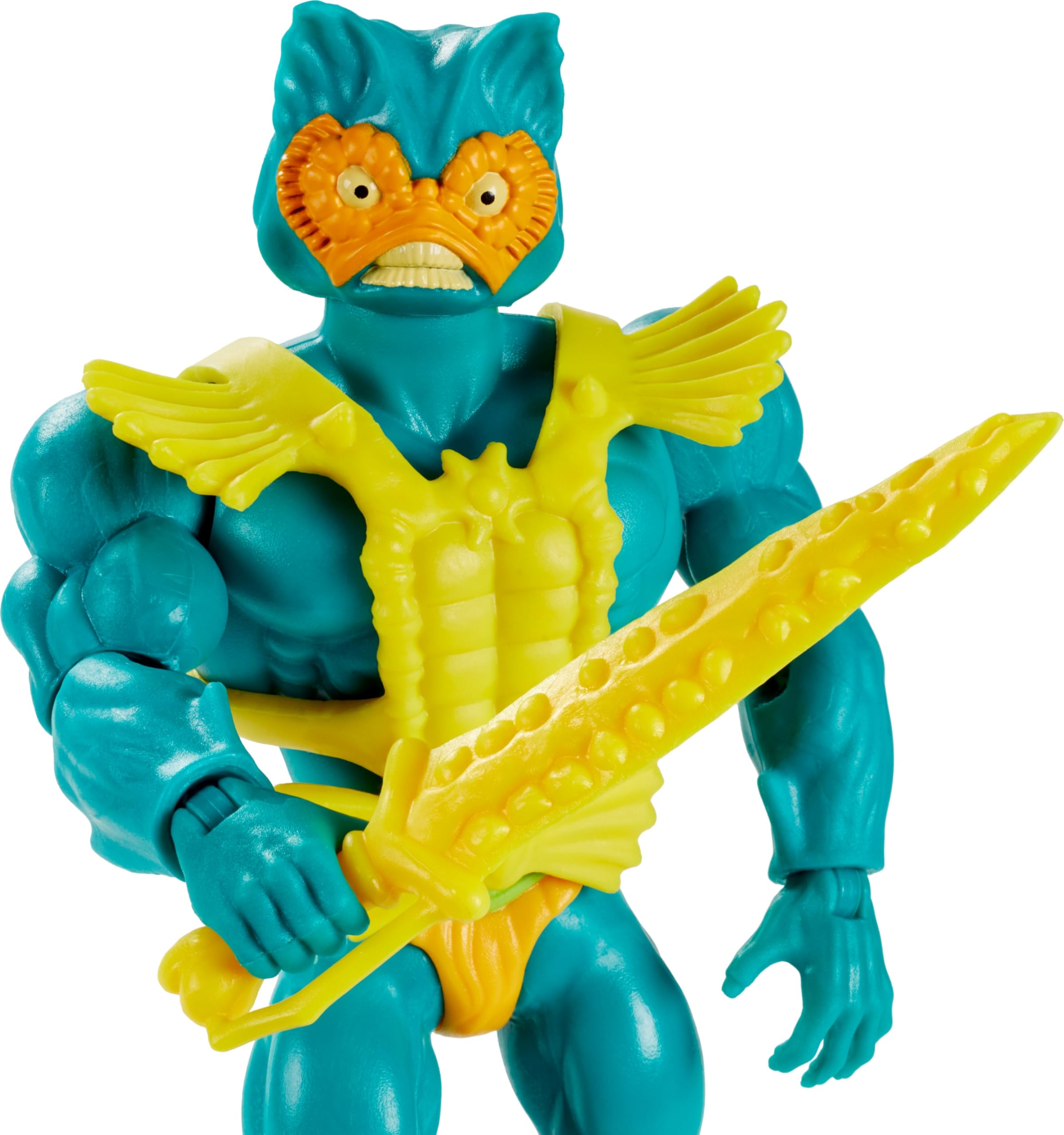 Masters of the Universe Origins - Figura de acción coleccionable de Mer-Man, villano del señor de la guerra MOTU Ocean, 16 articulaciones articuladas, 5.5 pulgadas con accesorios