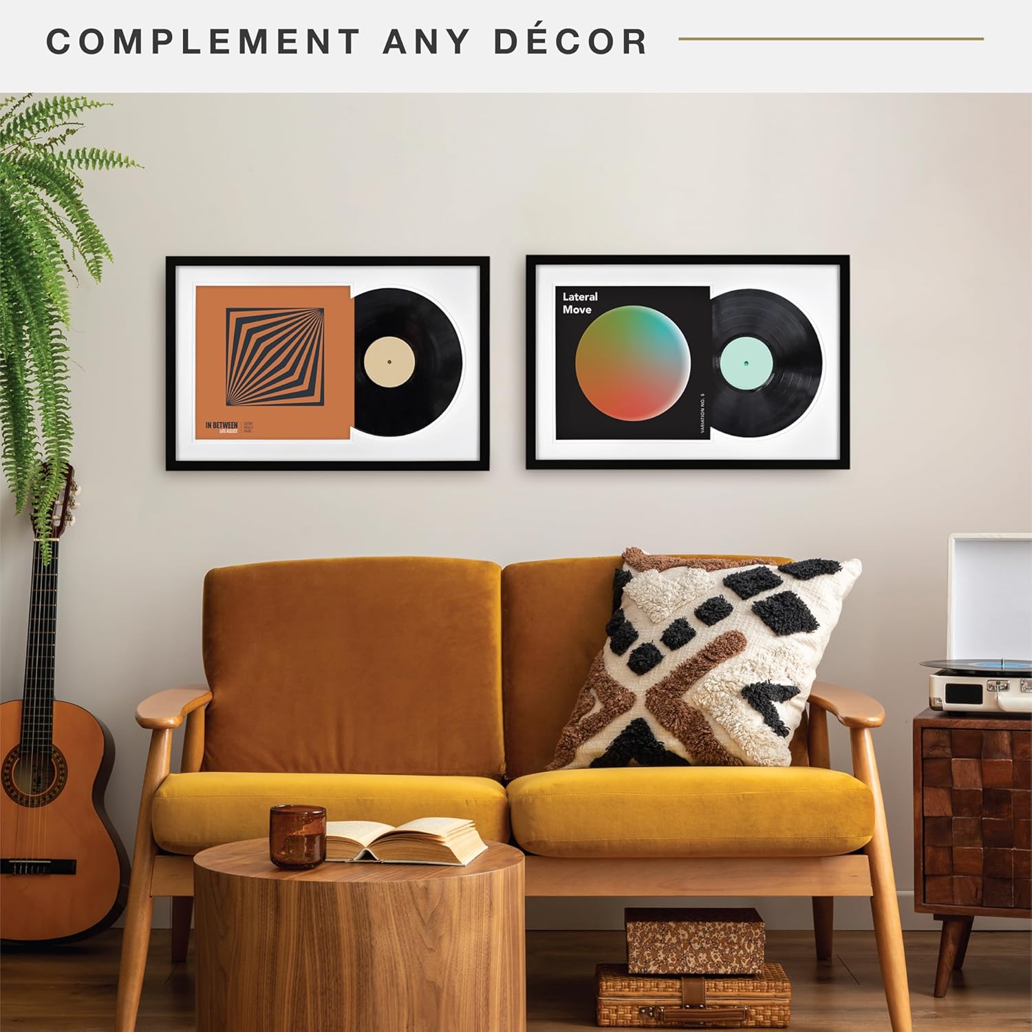 MCS Double Matte Record Album Frame, 16.5x25 Record Frame, Black Frame for LP Vinyl Record & Jacket Display (2-Pack)