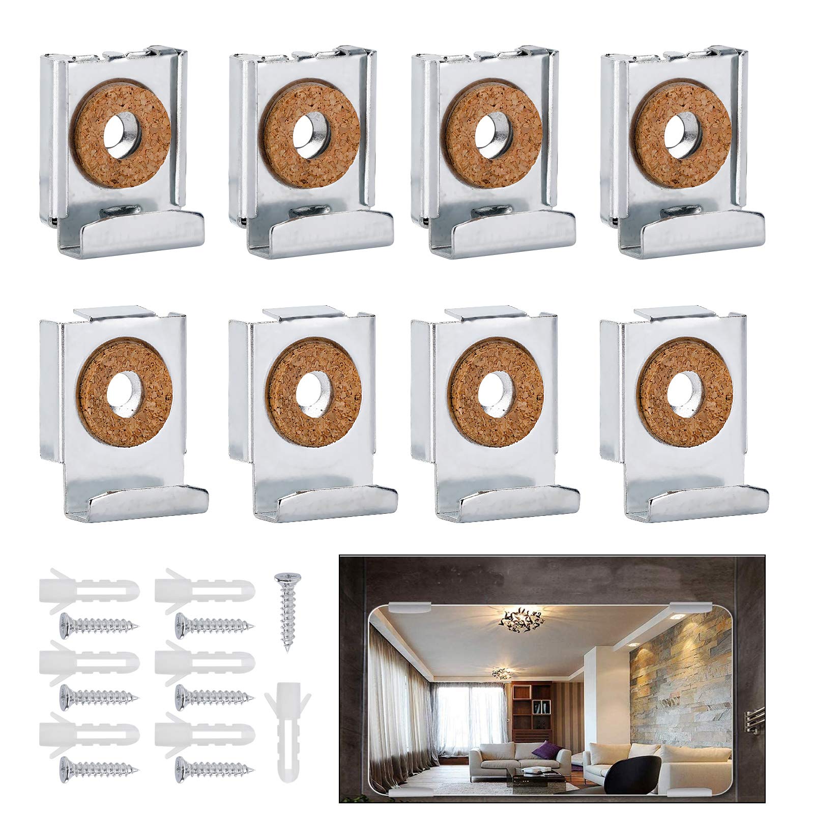 Buy 3 Set (12 PCS) Mirror Hanger Clips,Spring Loaded Mirror Hanger