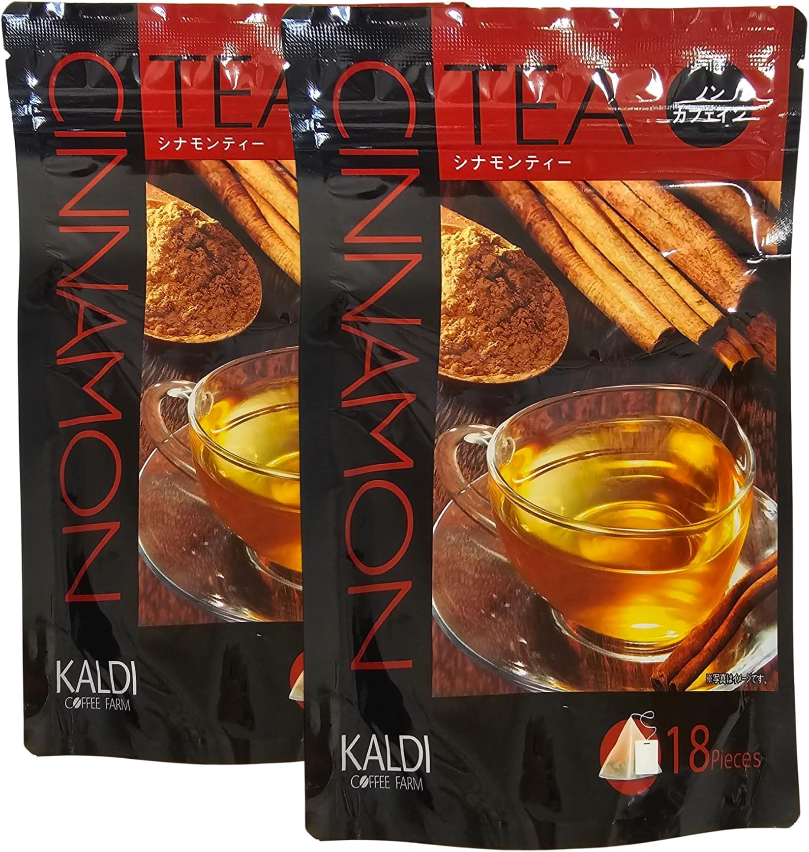 Cinnamon Tea is Caffeine-Free, 100% Vietnamese Cinnamon, 2 x 18 Bags with Convenient Zipper