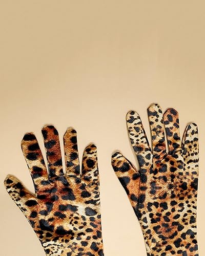 Miniatura 8 de Guantes de terciopelo con estampado de leopardo y cebra larga para mujer accesorios de disfraz de Halloween 217 L