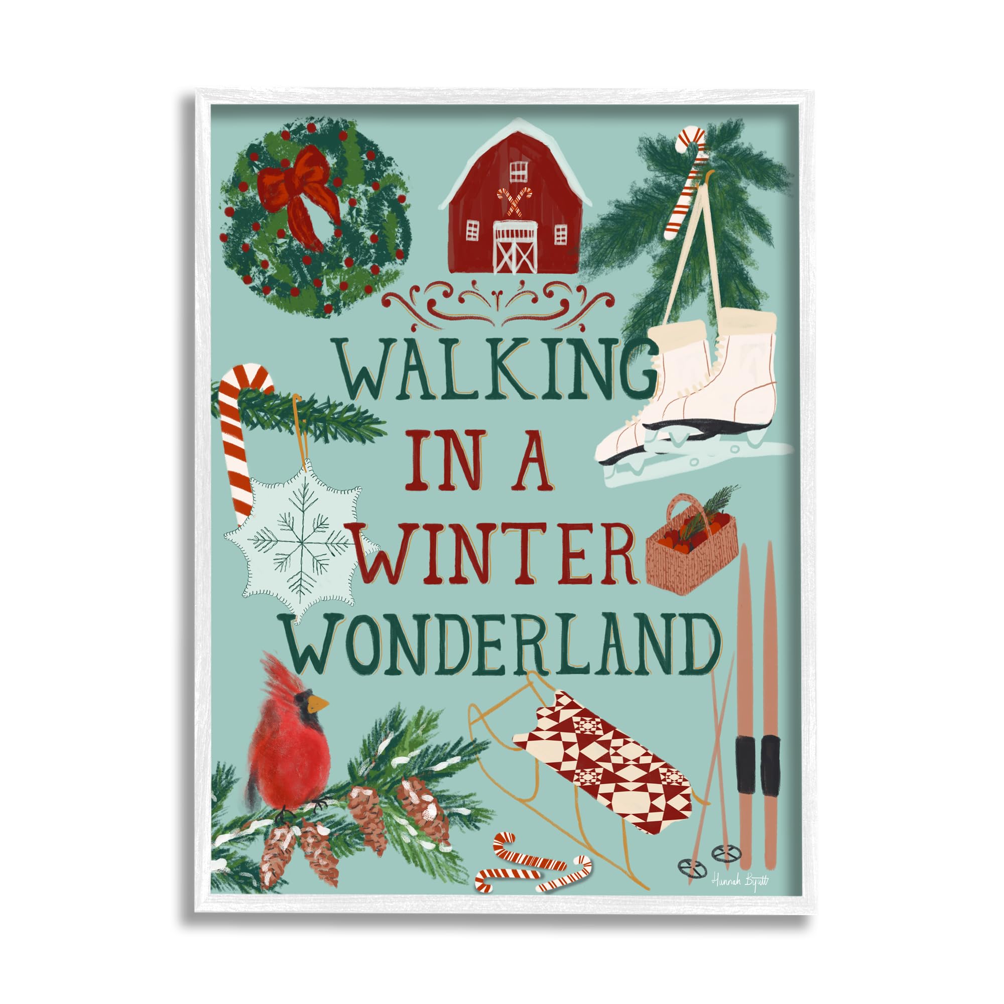 Stupell Industries Winter Wonderland Phrase Framed Giclee Art by Hannah Byatt