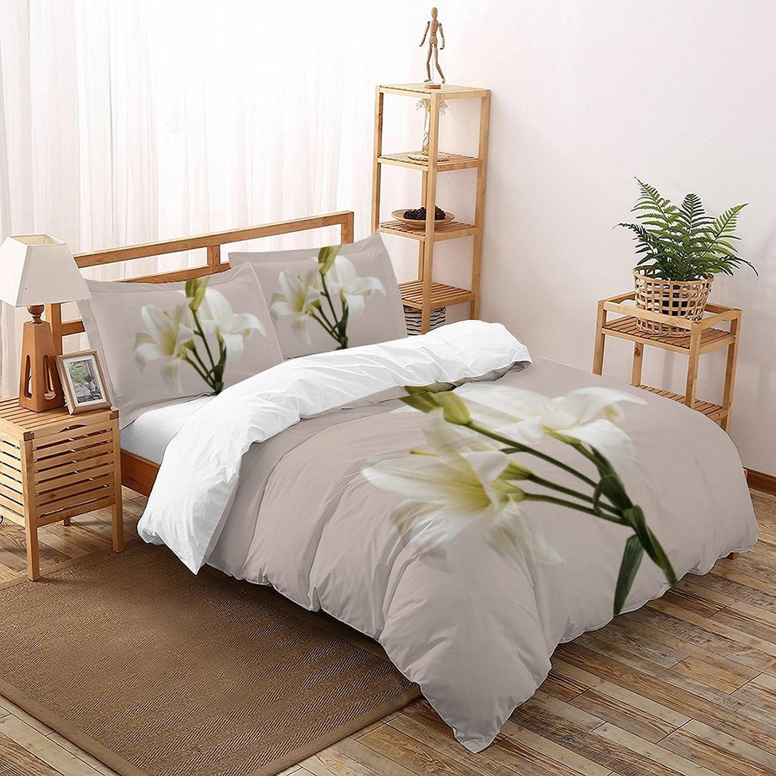 Housse de couette fermeture éclair finie la couette qui glisse fleurs 260x220