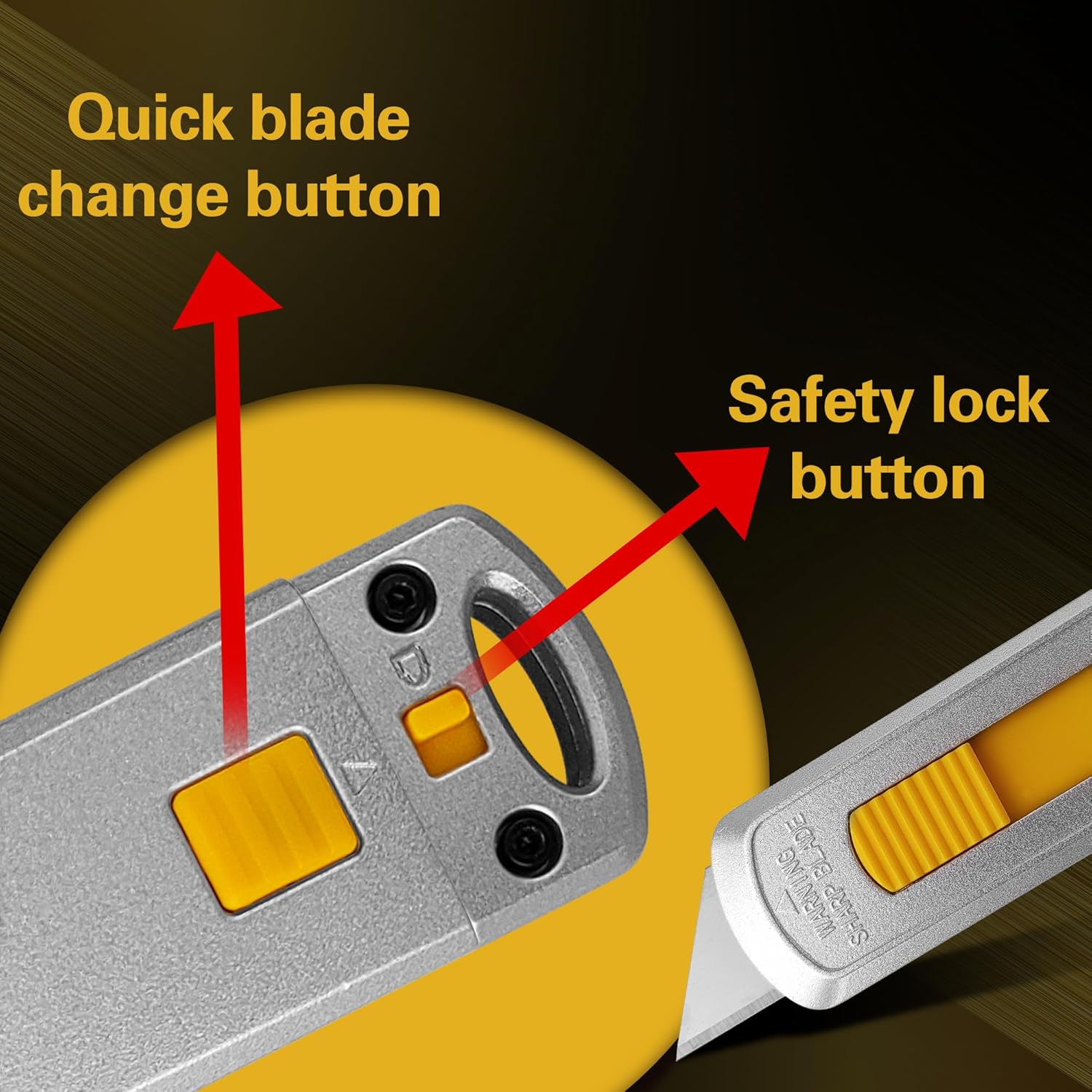 XW Mini Safety Utility Knife Compact Auto Retractable Box Cutter with Safety Lock, Extra 10 PCS Utility Blades Included