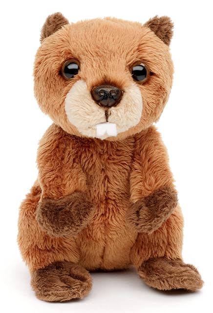 Uni-Toys - Plushie de marmota, Sentado - 12 cm (Altura) - Peluche de Mankei, Animal Alpino - Peluche