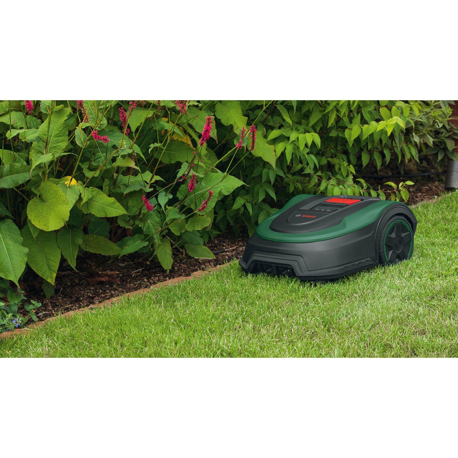 Bosch Robot cortacésped Indego S+ 500 (con batería de 18 V y función de aplicación, Base de Carga incluida, Ancho de Corte de 19 cm, para áreas de césped de hasta 500 m² y en Caja de cartón)