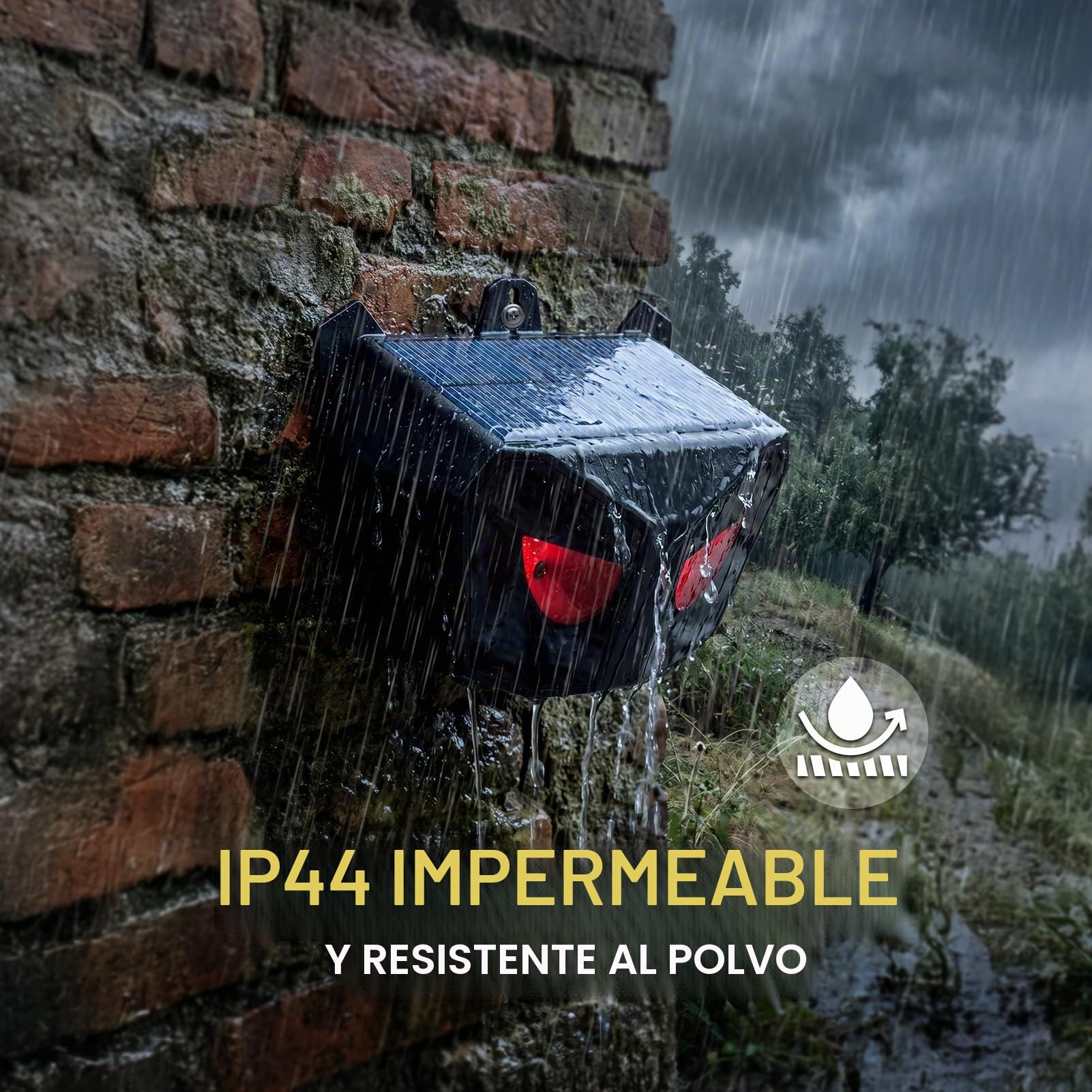 Repelente Gatos Solar, 4 Piezas Auyentadores de Gatos Potente con Luz Roja Nocturna, Auyentadores Palomas, Ahuyentador de Jabalies, Ahuyentador de Perros y Ratas Impermeable