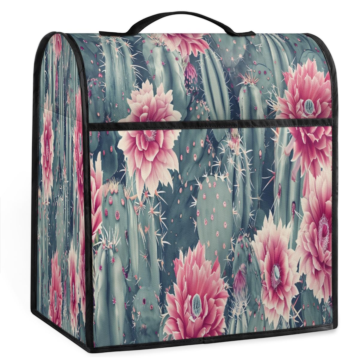 Coffee Maker Cover Watercolor Cactus Floral Kitchen Appliance Covers Small Appliance Covers Blender Cover Juicer Cover Dust Covers for Kitchen Appliances with Top Handle and Pockets,Washable,C273