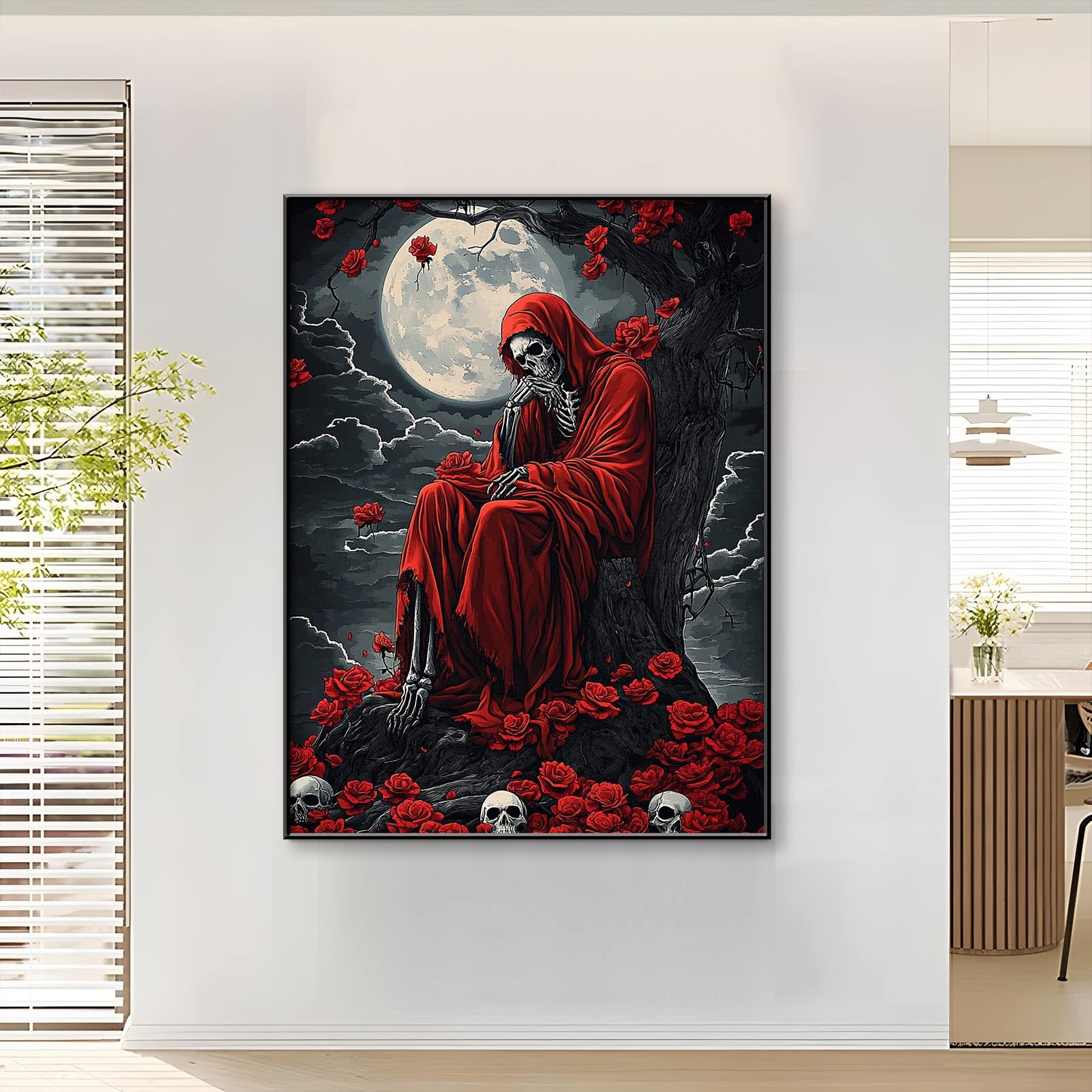Amazon.com: Dark Surreal The Death Canvas Art, Skull Canvas Wall