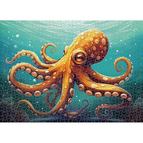 PICKFORU Octopus Puzzles for Adults 1000 Pieces, Deep Blue Ocean