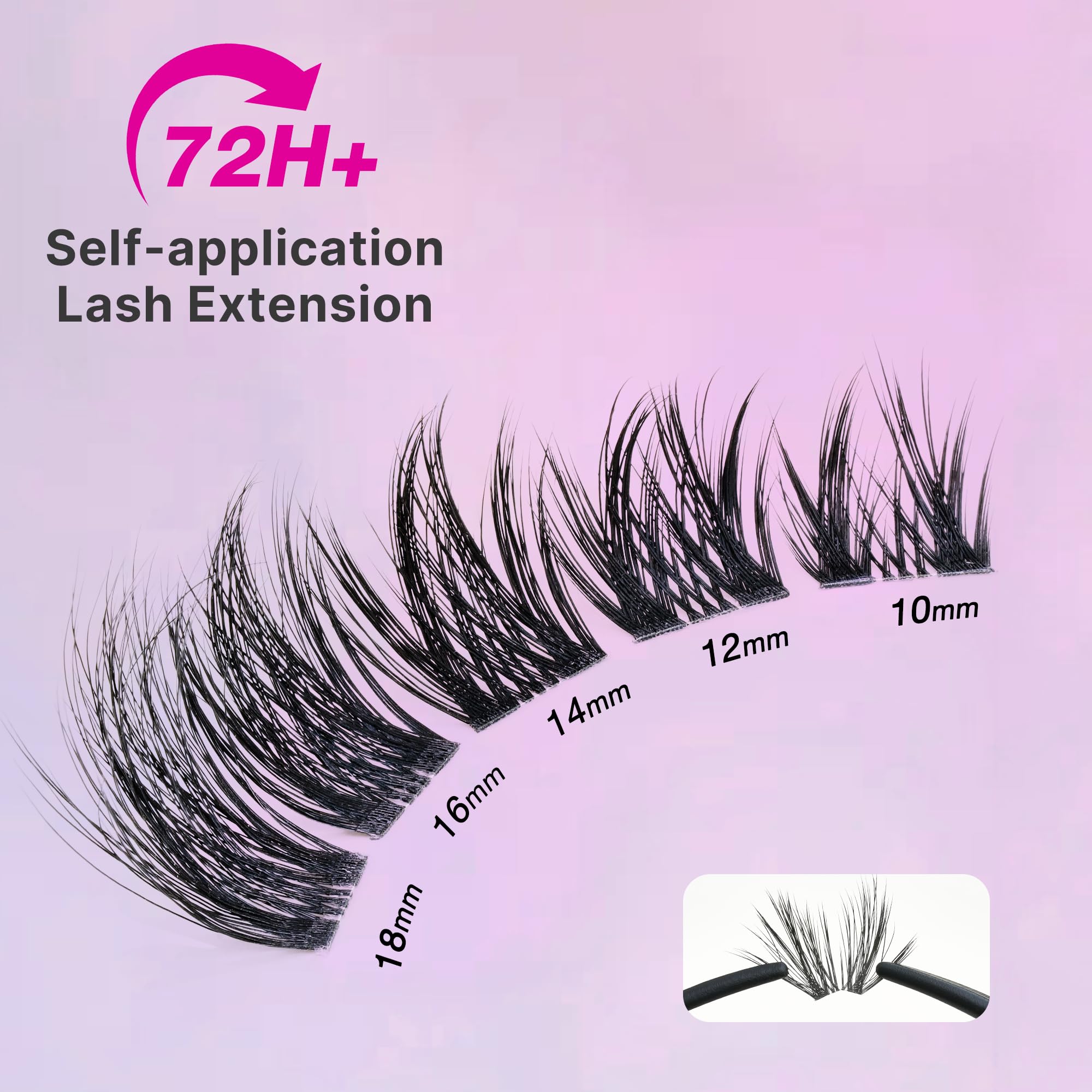 VEYESBEAUTY Wimpern Extensions Set Cluster Lash Extension BARE43 10-18mm