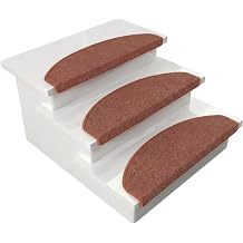 Floordirekt 1 pcs x Stair Tread Mats, Stair Mats Indoor for Stair Carpet, Self-Adhesive, Rug for Stair Protectors, Stair Protection London, Terracotta, 65 x 23 cm, Semicircular