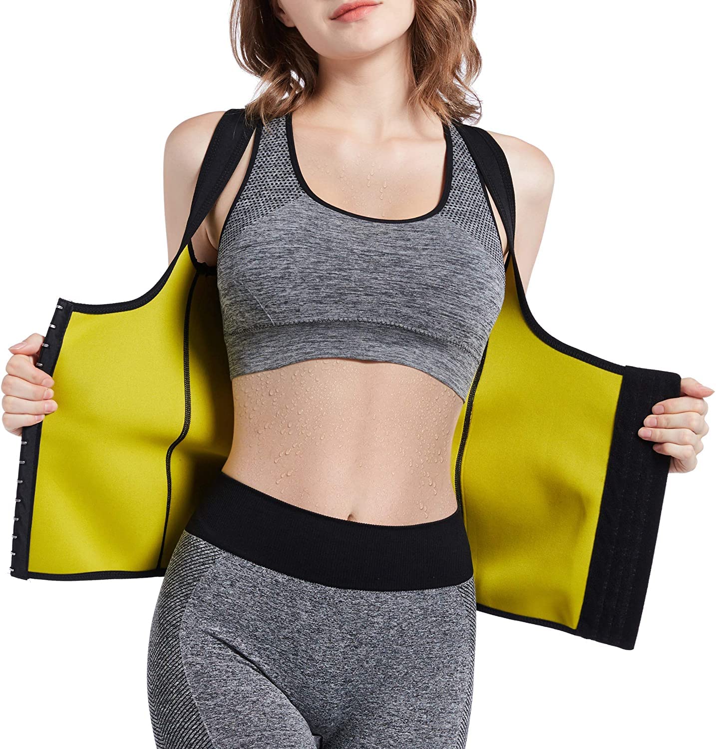 Bakerdani Women Waist Trainer Corset Neoprene Sauna Sweat Vest Tank Top Vest Sport Workout Slimming Body Shaper