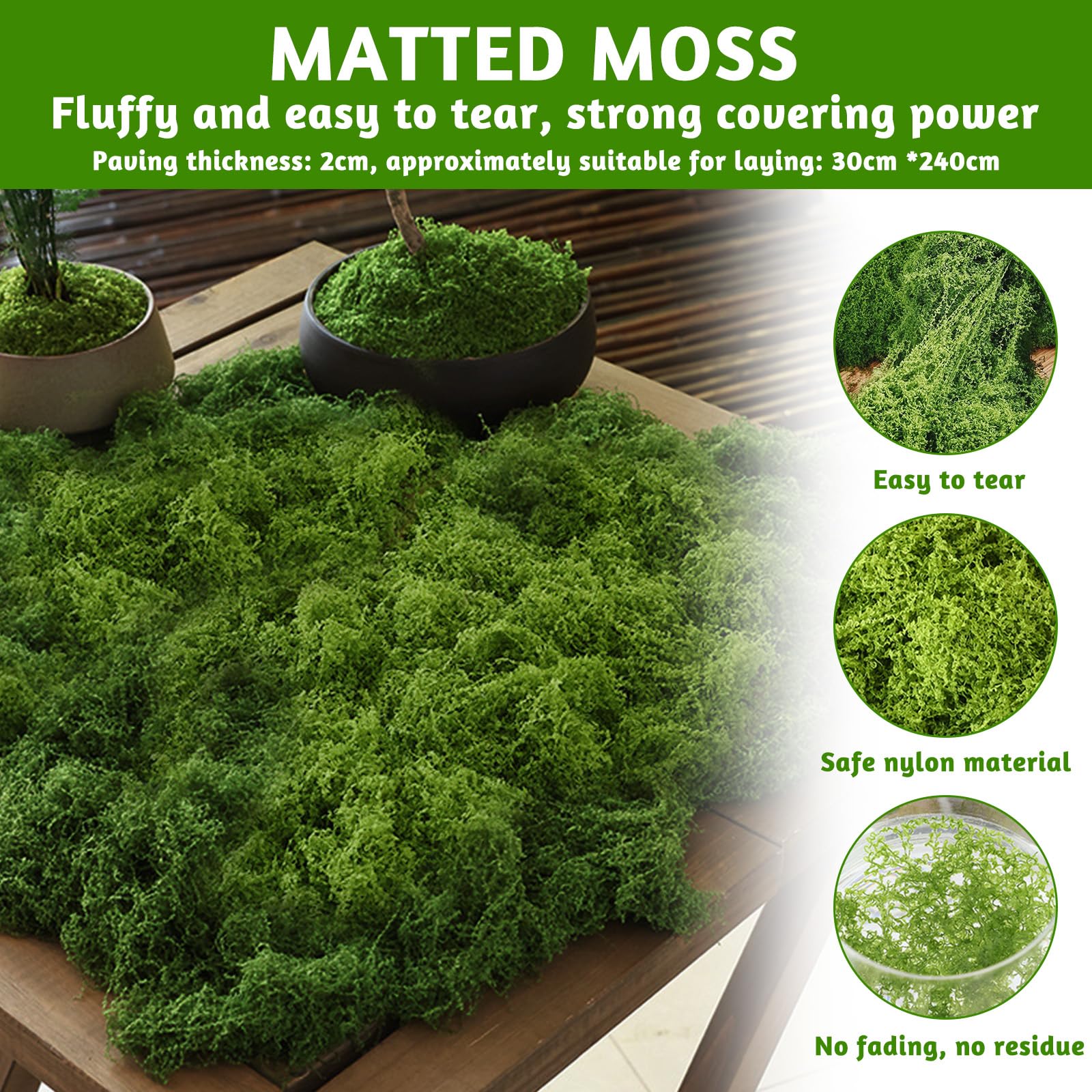 CIYIN 100g Mousse Artificielle pour Décorations Florales, DIY et Travaux Manuels en Vert Foncé