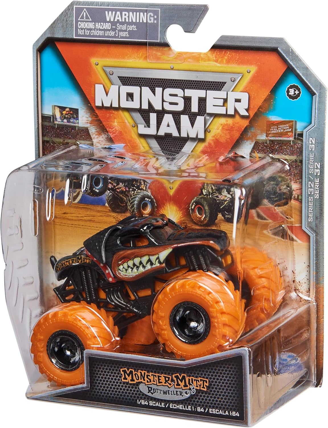 Monster Jam 2023 Spin Master 1:64 Diecast Truck Series 32 Ruff Crowd Monster Mutt Rottweiler