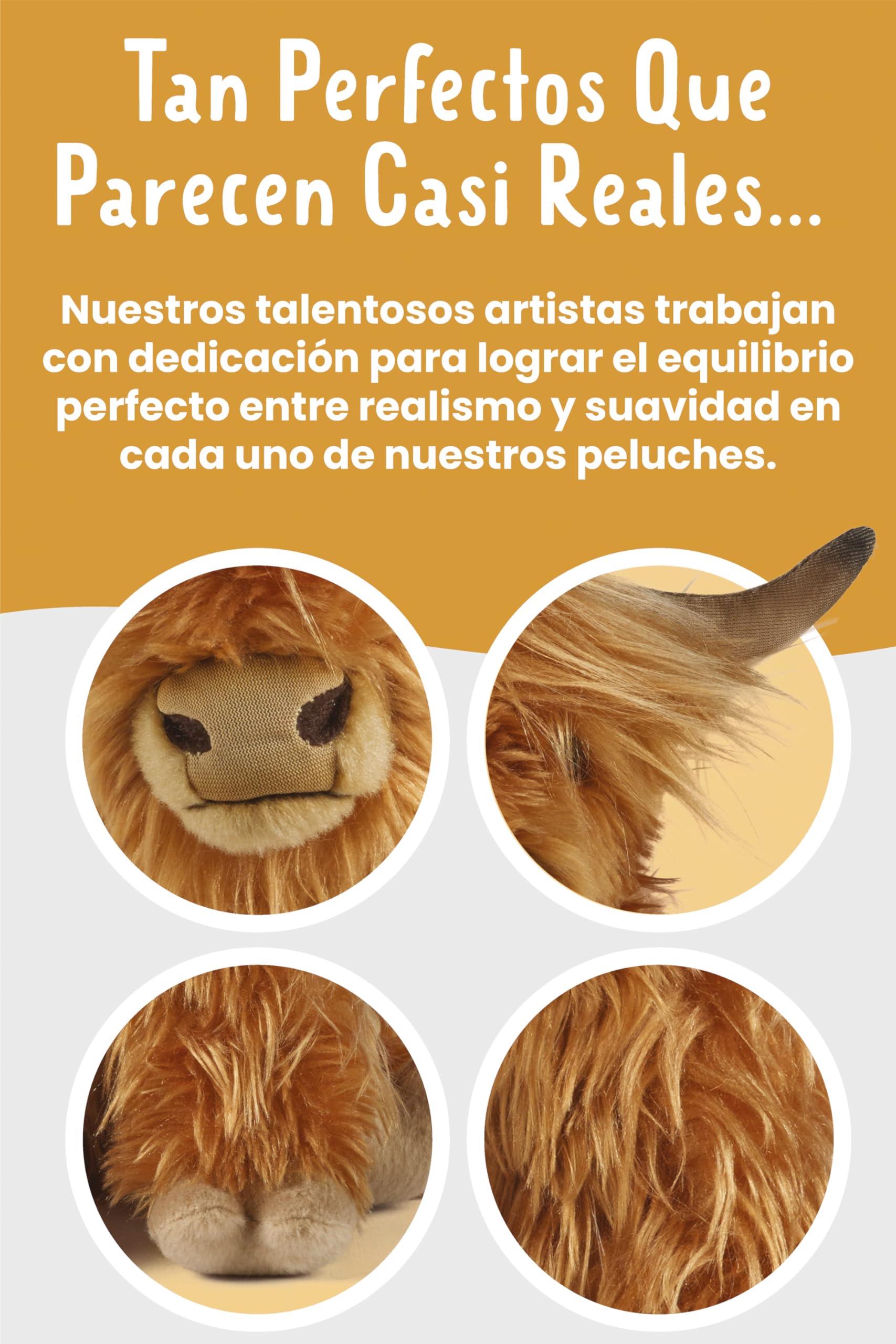Living Nature Peluche de Vaca de las Tierras Altas Escocesas | | Regalo de Peluche Suave para Niños | Niños y Niñas | Ecológicos Naturli | 22 cm
