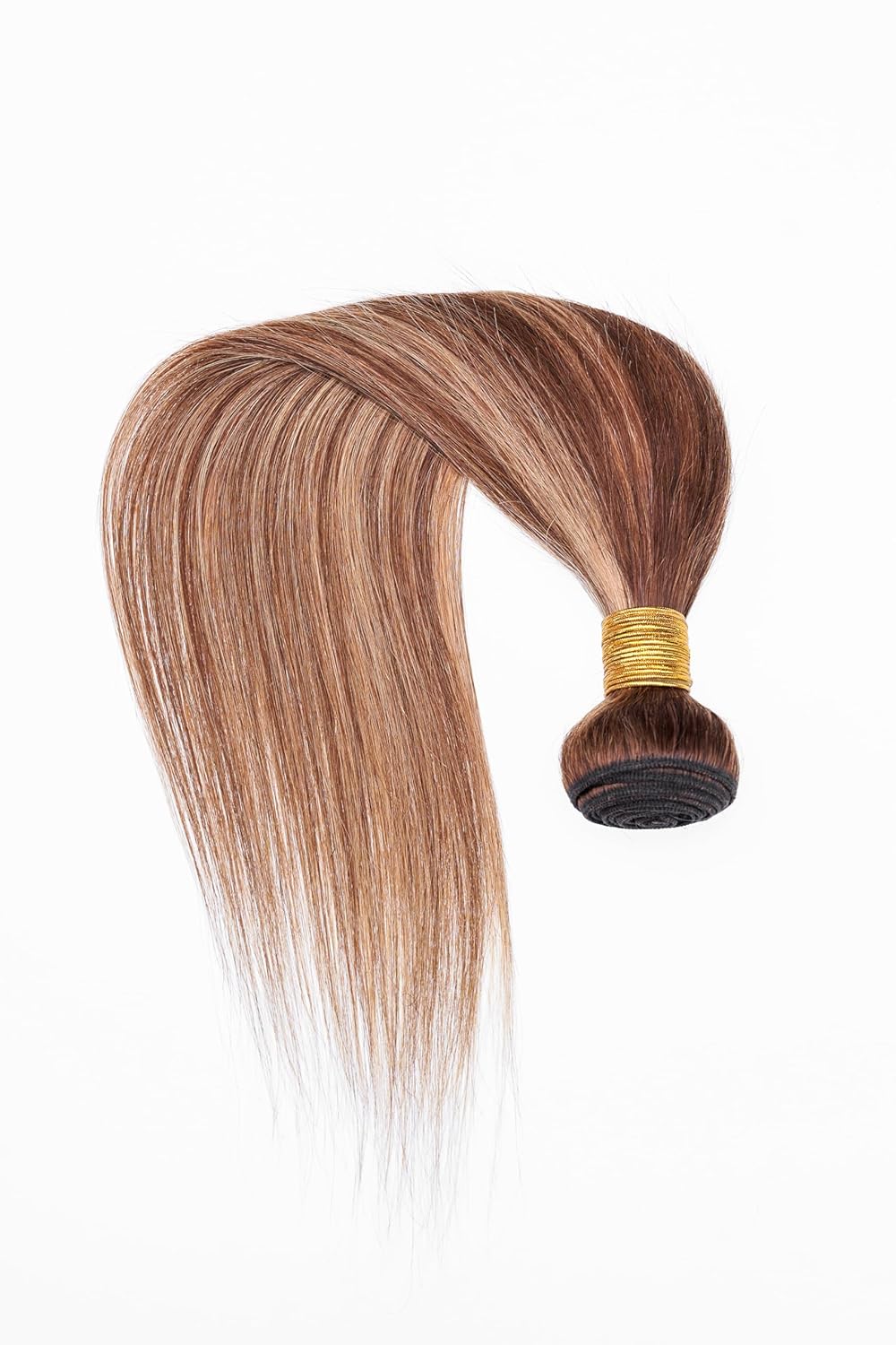 4/27 Honey Blonde Straight Bundles human hair – Highlight Brazilian Virgin Remy Human Hair, P4/27 Single Bundle, Soft Silky Straight Hair Extensions for Black Women color P4/27 10inch