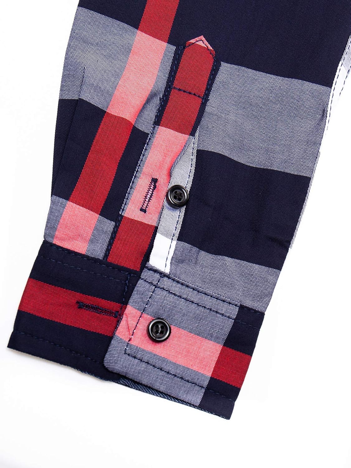 FREDD MARSHALL Men's Long Sleeve Slim Fit 100% Cotton Plaid Shirts - Image 5