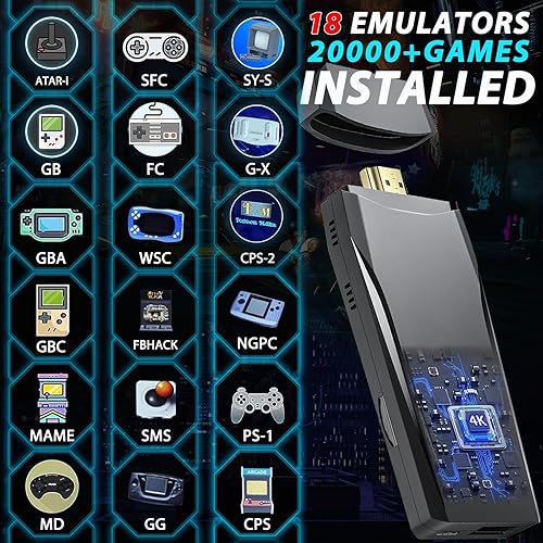 Miniatura 2 de Retro Game Stick-40000 Games - Consola de videojuegos retro con HDMI 4K y consola de juegos clásica para TV con controladores inalámbricos de 2.4G