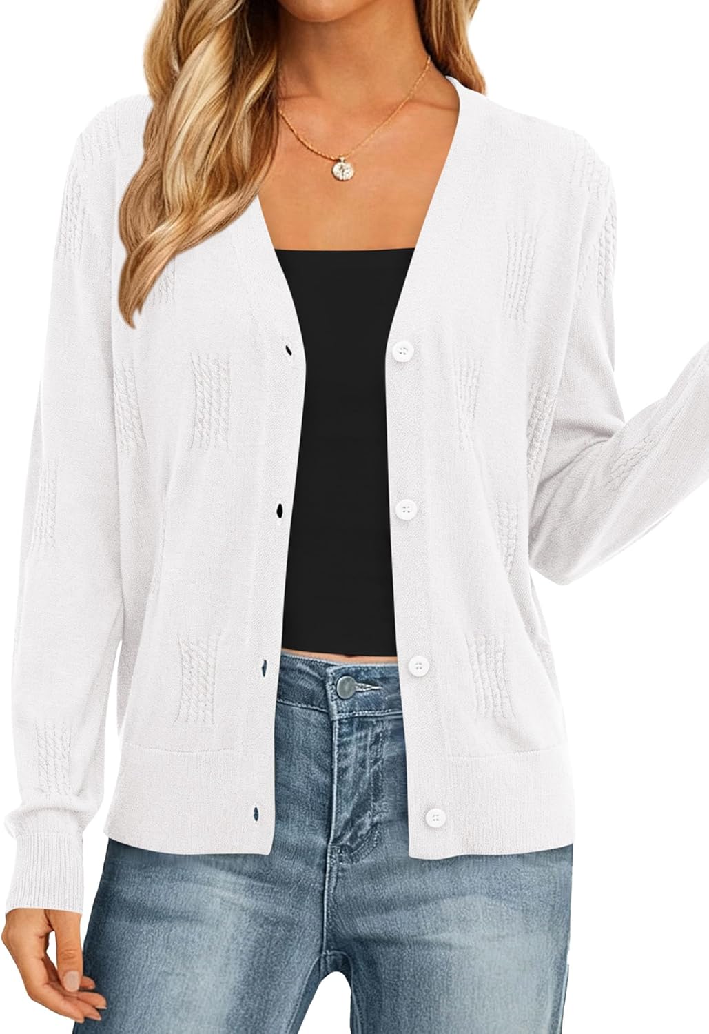 PRETTYGARDEN Cardigan Sweaters for Women Lightweight Knit Button Up V Neck Shrugs 2026 Trendy Winter Fall Fashion Clothing - Image 7