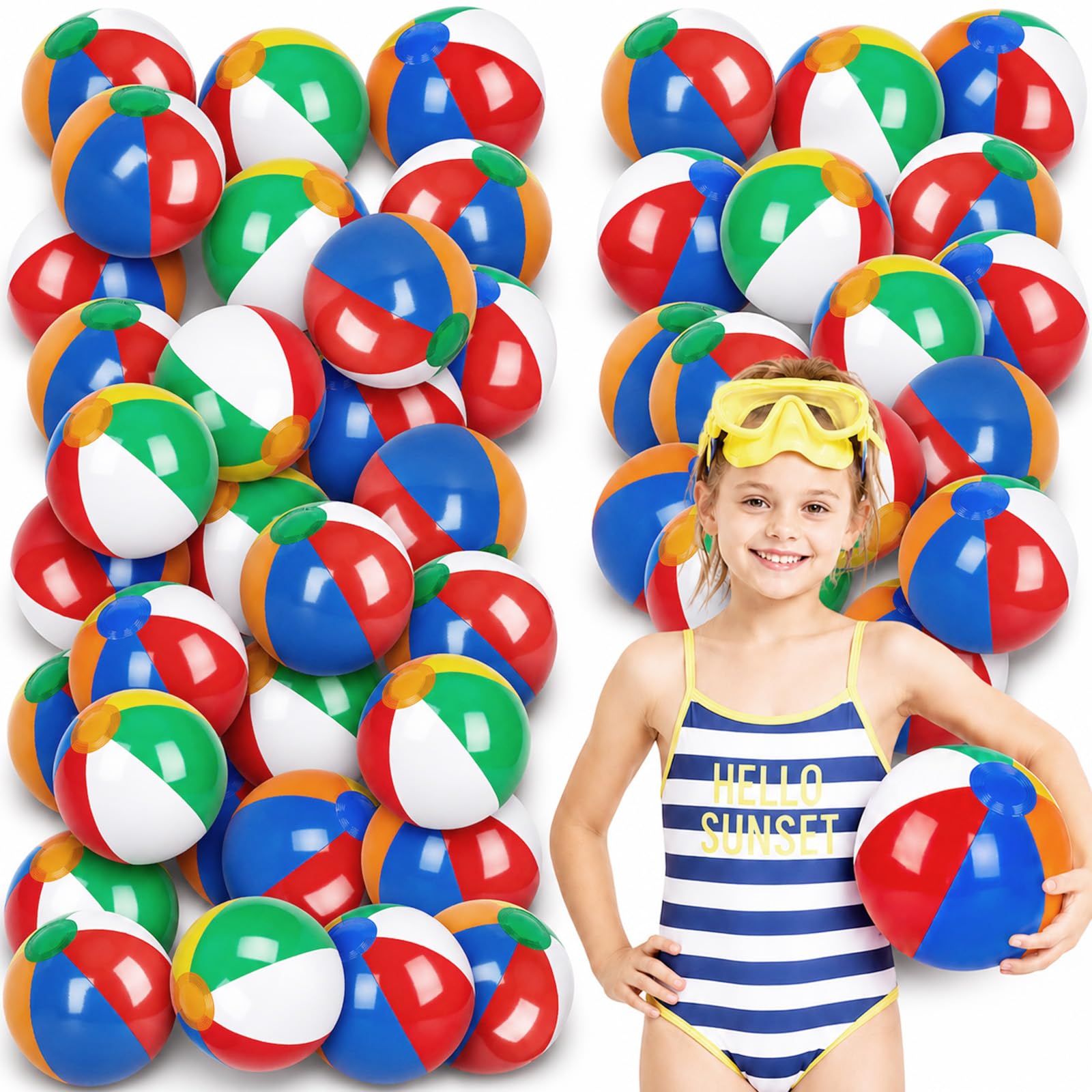 Bolas de playa clásicas arcoíris pequeñas de 6 pulgadas como obsequio de cumpleaños infantil 8