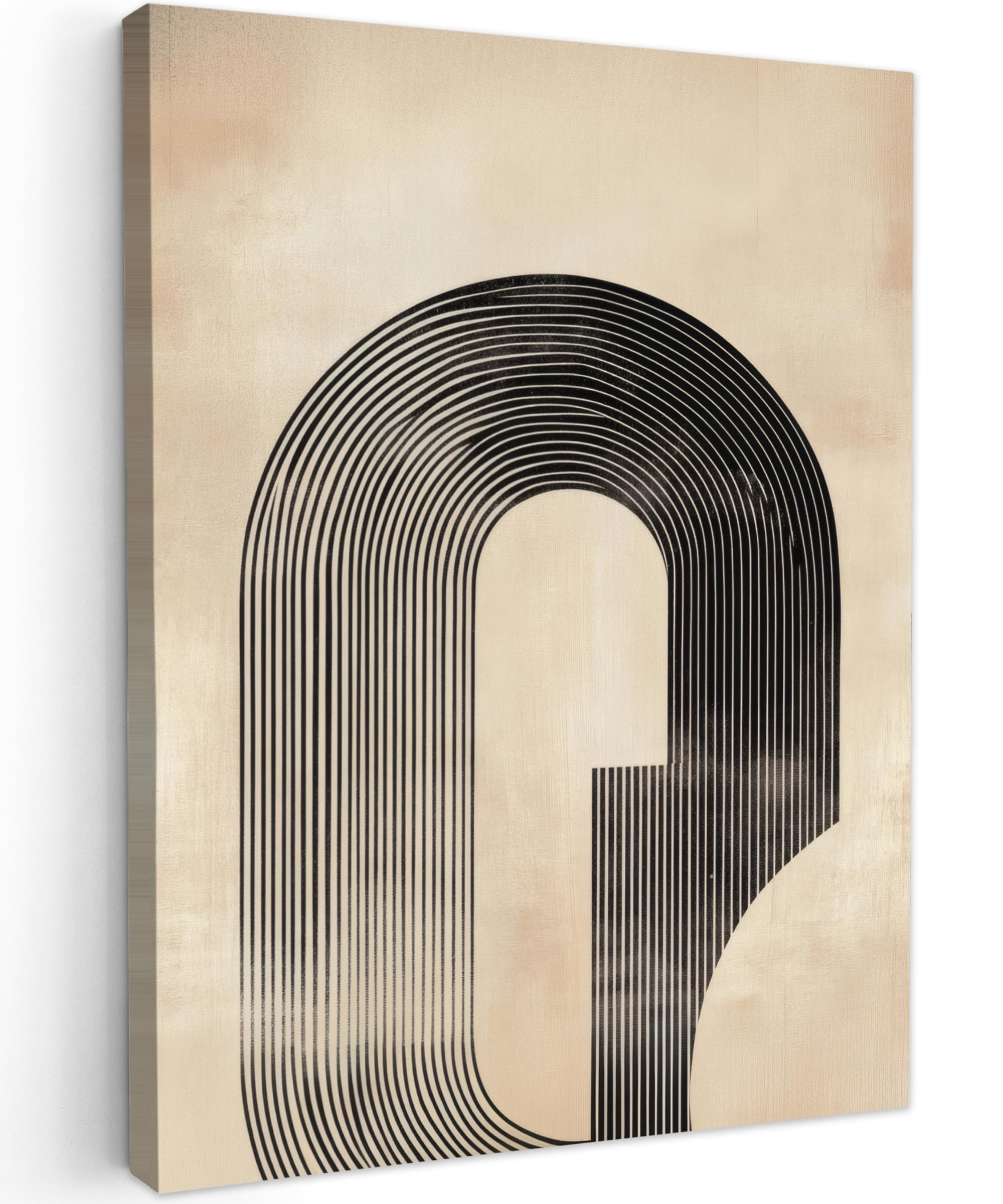 MuchoWow© Canvas Wall Art 12"x16" / 30x40 cm Home Decor Paintings for Living Room Decorations Gifts Hallway Arch - Stripes - Minimalist - Black
