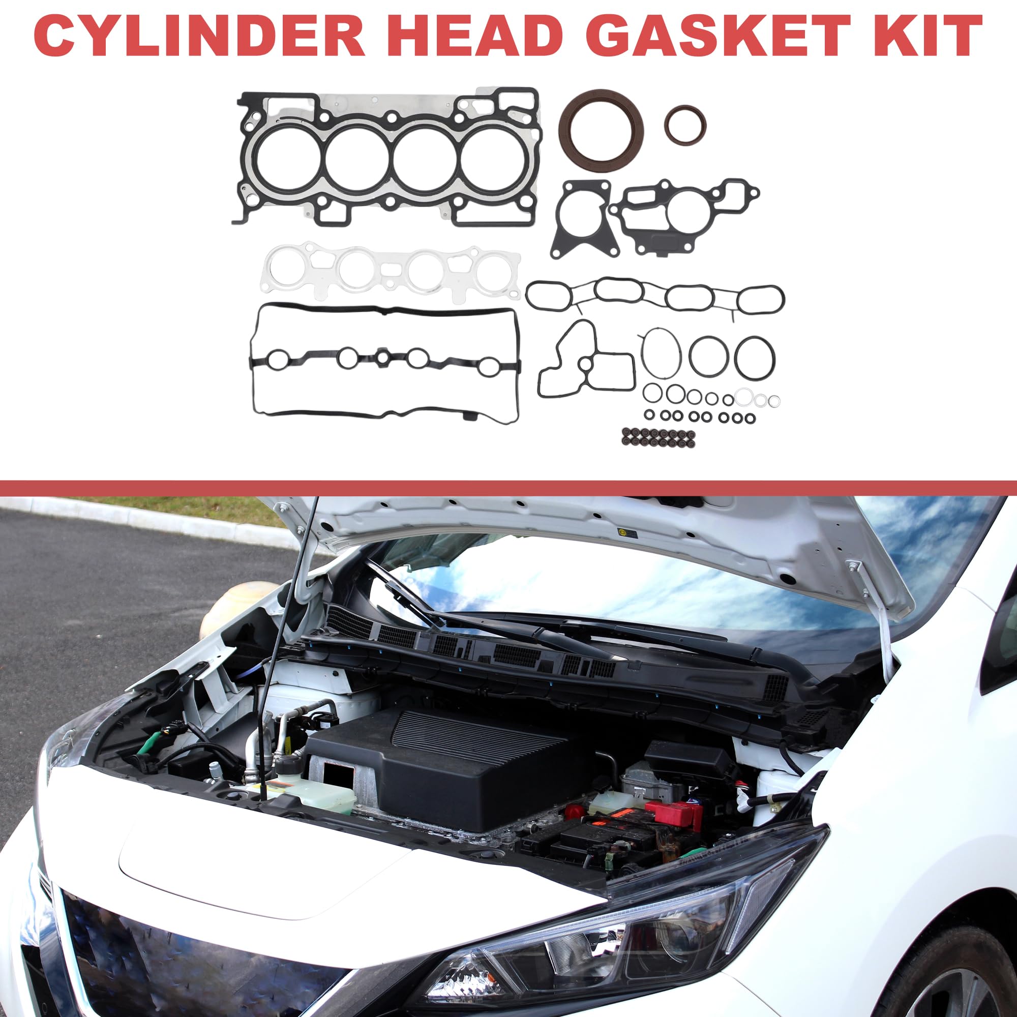 A ABSOPRO Juego De Juntas De Culata Para Nissan Mr20De(G11Z) 1 Juego | OE: 10101EN228, Material: Metal Y Goma, Función: Resistencia A Altas Temperaturas, Instalación Fácil