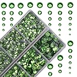 10000Pcs 2-Boxes Mixed Size Hot Fix Round Crystals Gems Glass Stones Hotfix Flat Back Rhinestones with Tweezers and Picking Pencil (Peridot)