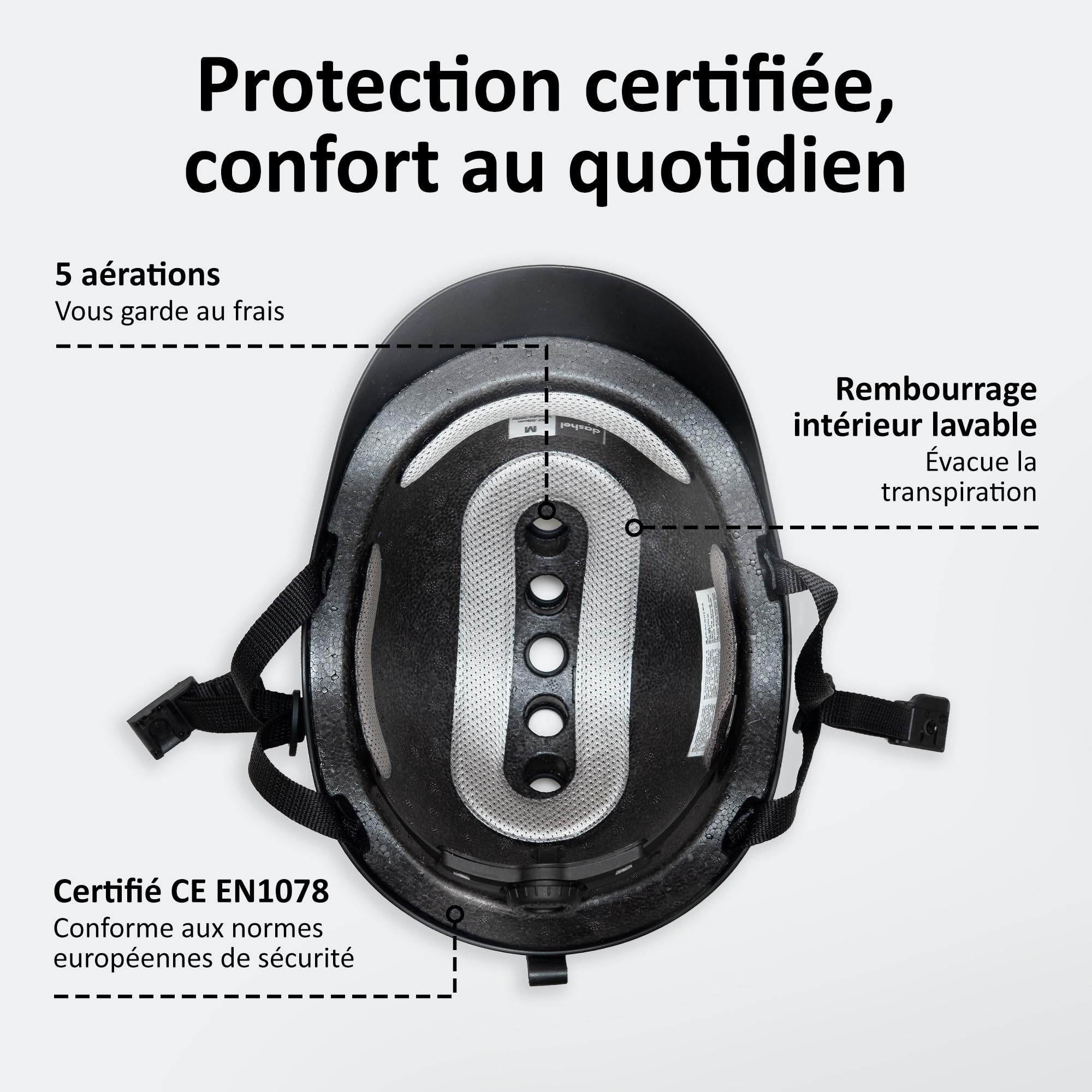 Dashel Recycle Casque Vélo Adulte – Fabriqué au Royaume-Uni, Casque Urbain léger Homme & Femme, CE EN1078, Casque Fin Polyvalent pour la Ville