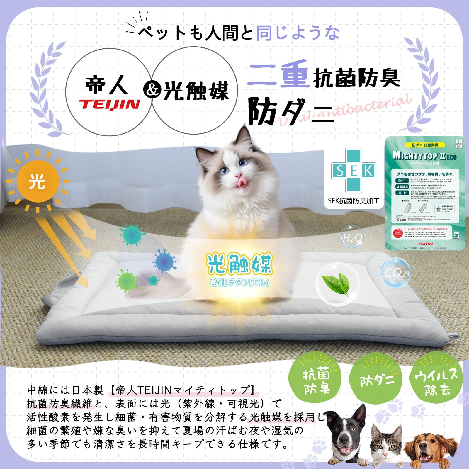 Sunshinelife ペットマット速乾 洗える B型シート 69×58