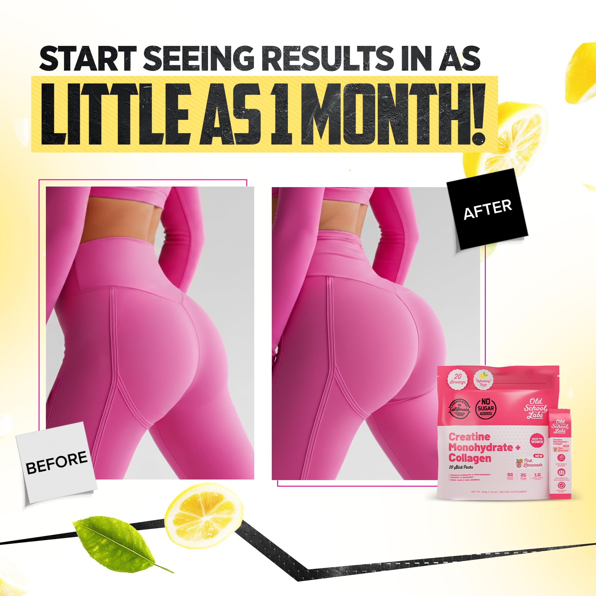Old School Labs Creatine for Women with Collagen and BCAA, Pink Lemonade — Amazon image 9