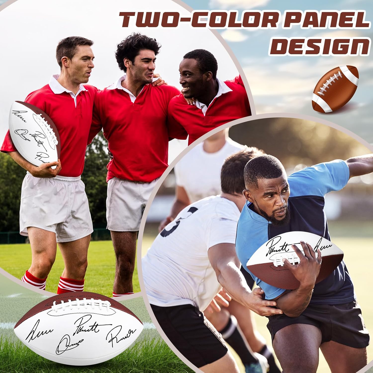 Hiboom Autograph Football with Acrylic Display Stand Air Pump Blank Gold Football for Trophy Anniversary High School College Coaching Gift Award Championship Party