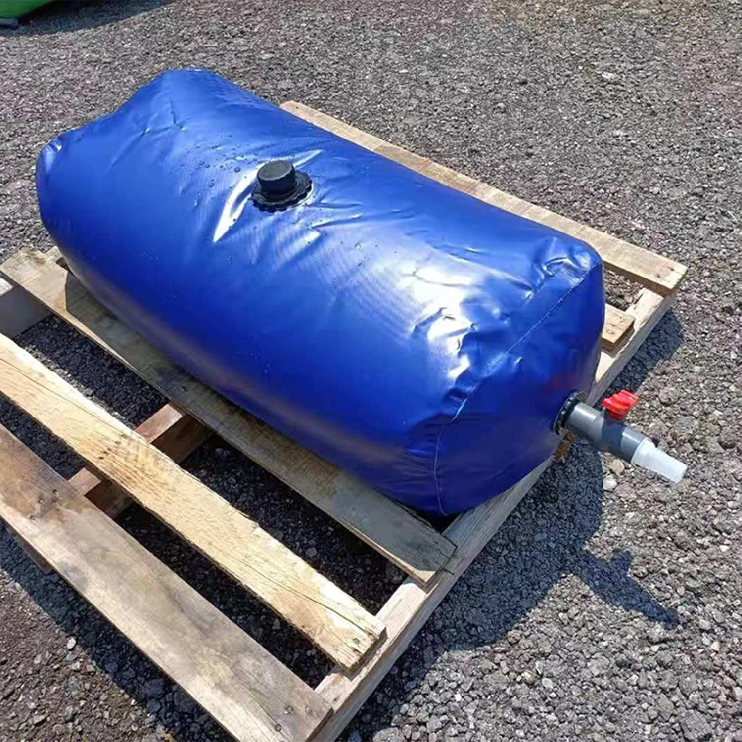 High Capacity Outdoor Water Bladder, Collapsible Water Bladder Tanks Portable Emergency Water Storage Tank Flexible Water Storage Tank with On-Off Valve WMEIE (Color : Blue, Size : 1.5X1X0.75m(1000L