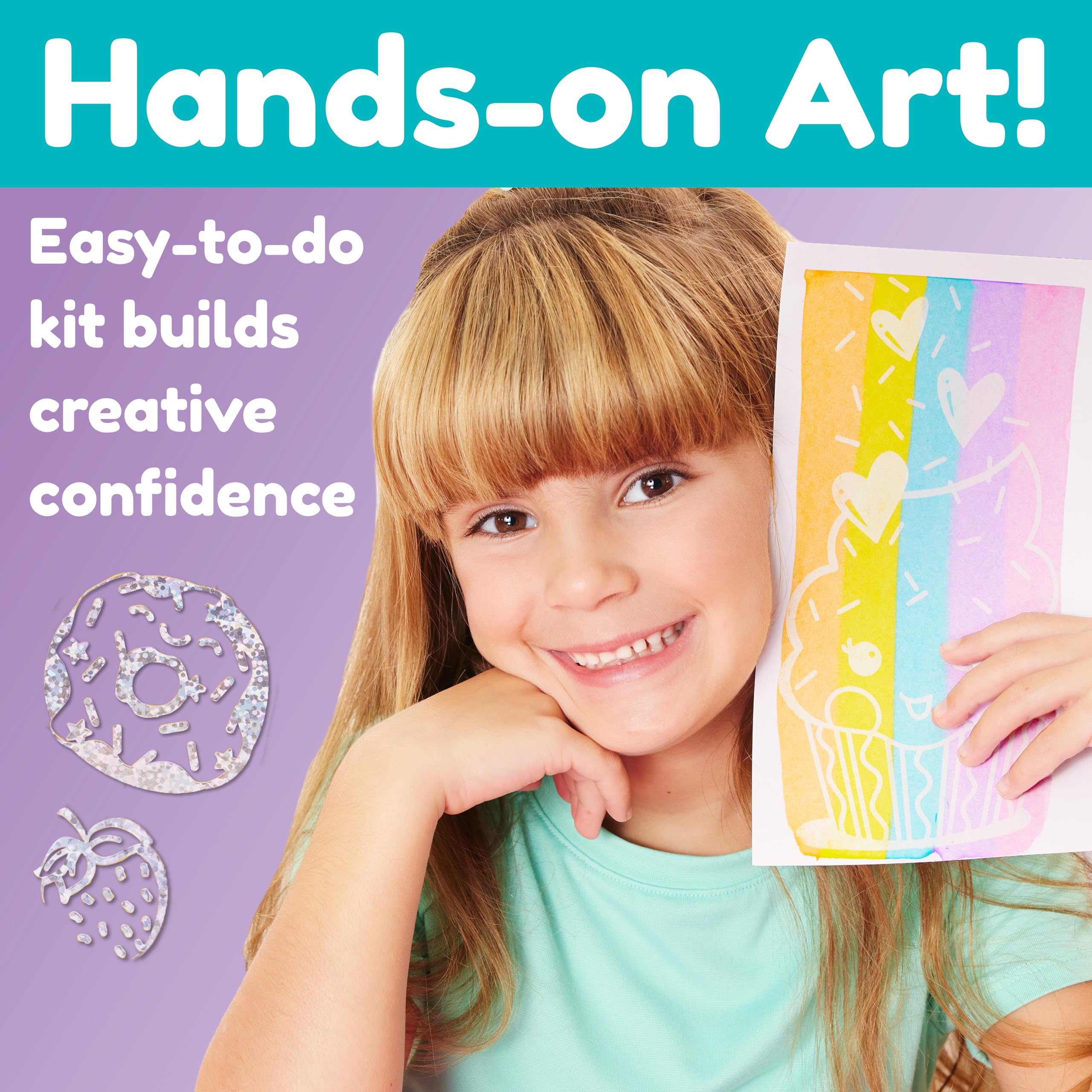 Creativity for Kids Squeegeez Magic Reveal Art Kit: Kawaii - Arts and Crafts for Kids, Gifts for Girls and Boys (Ages 7+)