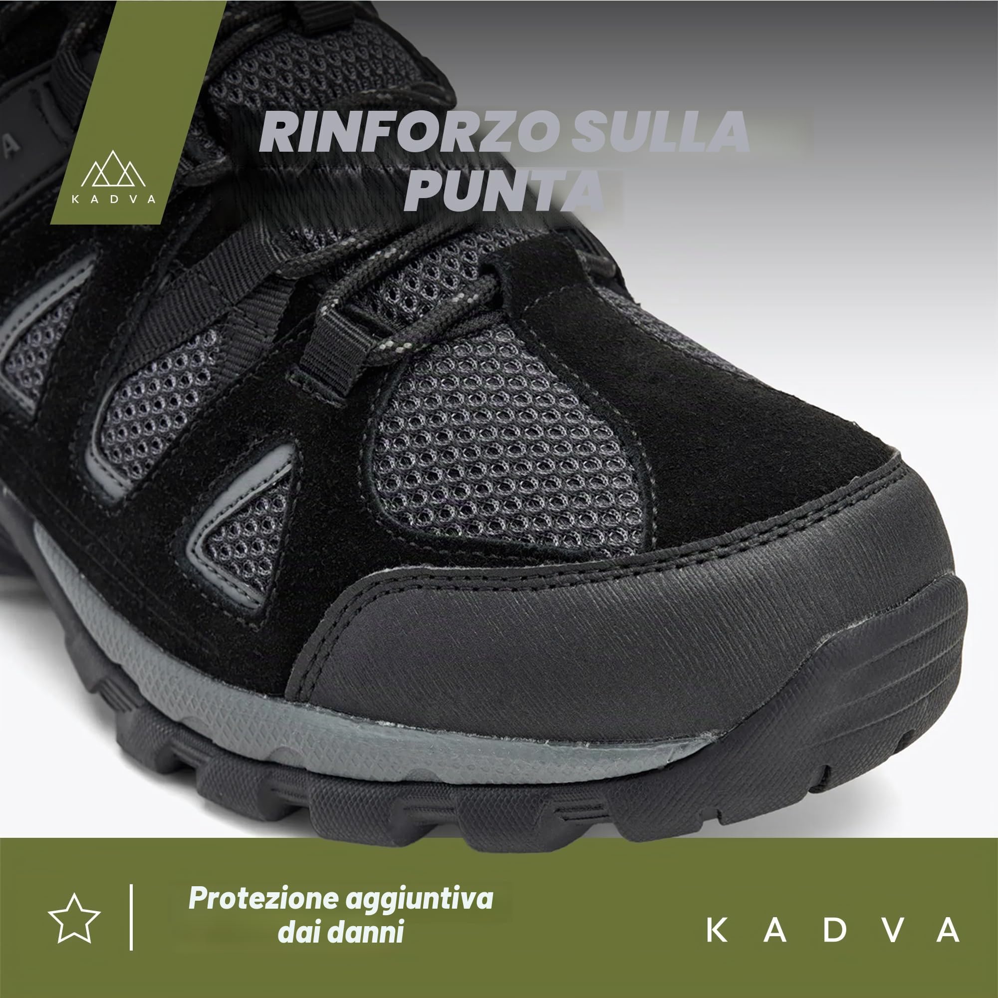 KADVA Scarpe da Trekking da Uomo Traver Low in Nero Taglia 41-46 EU Scarpe da Uomo Impermeabili e Traspiranti Isolate con Tomaia in Pelle e Tessuto Isolamento Contro Neve e Gelo