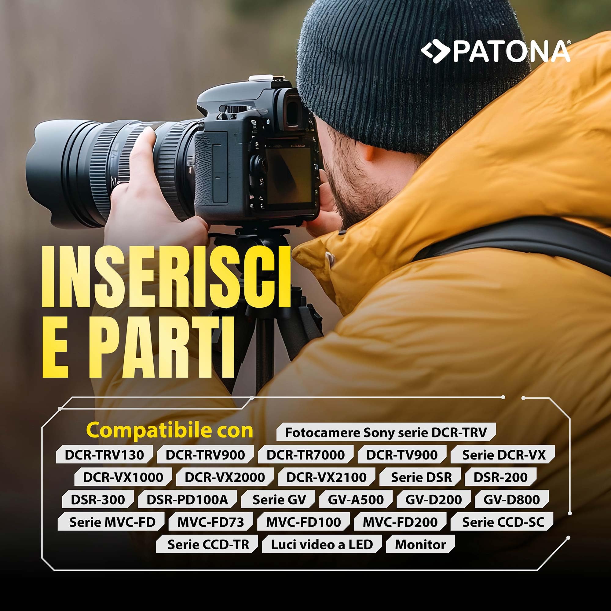 PATONA 2x NP-F550 Batteria 2200mAh compatibile con videocamere Sony, indicatori LED, illuminazione, luce video, monitor, fotocamera, Battery NP-F750 NP-F950 NP-F970 NPF550 NP F550