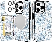 Vista 25 de uCOLOR Funda compatible con iPhone 15 de 6.1 pulgadas con ranura para tarjetero, función atril, doble cierre magnético y bloqueo RFID, funda de 6.1