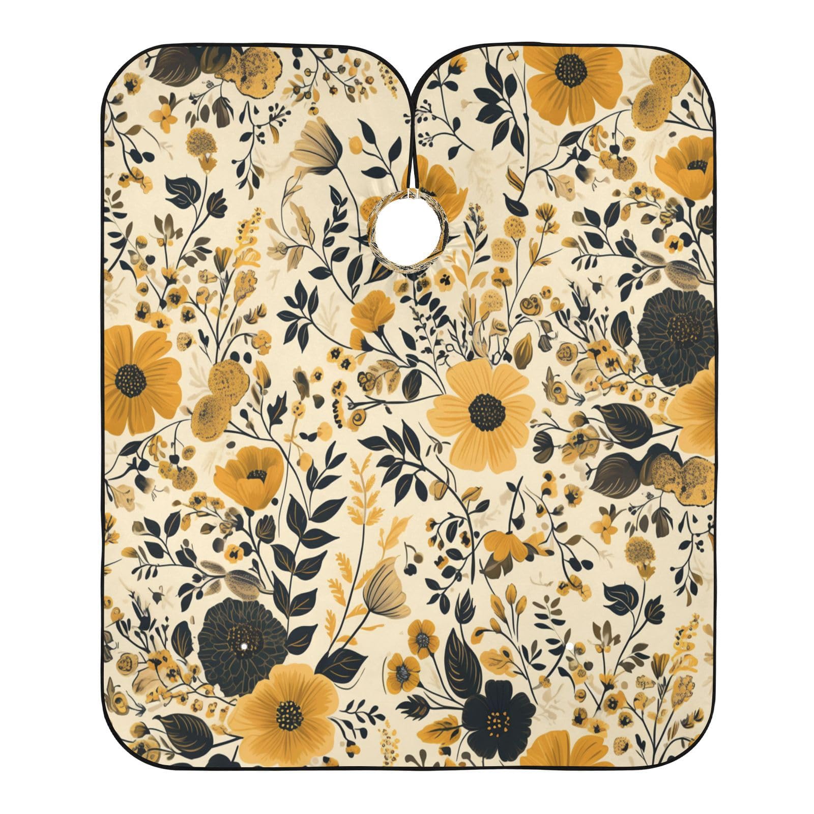 Kigai Yellow Flowers Hair Cutting Cape for Men & Women Waterproof Barber Cape Professional Hairdressing Salon Styling Apron with Adjustable Closure Snap