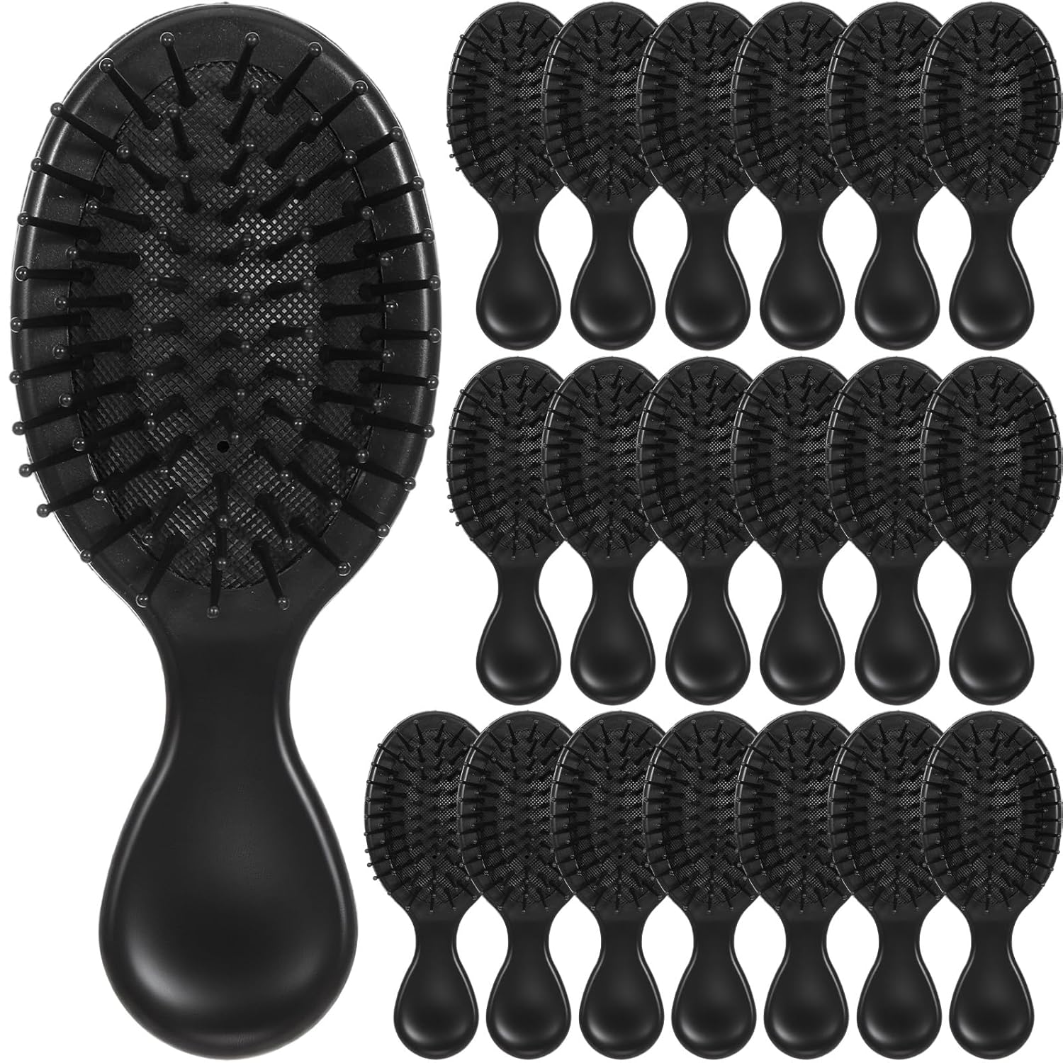20 Pcs Mini Hair Brushes Bulk,Small Wet Bristle Hair Brush Portable Travel Detangling Air Cushion Brush Pocket Mini Scalp Massage Tortoise Brushes for Extensions Wigs Women Charity Gifts