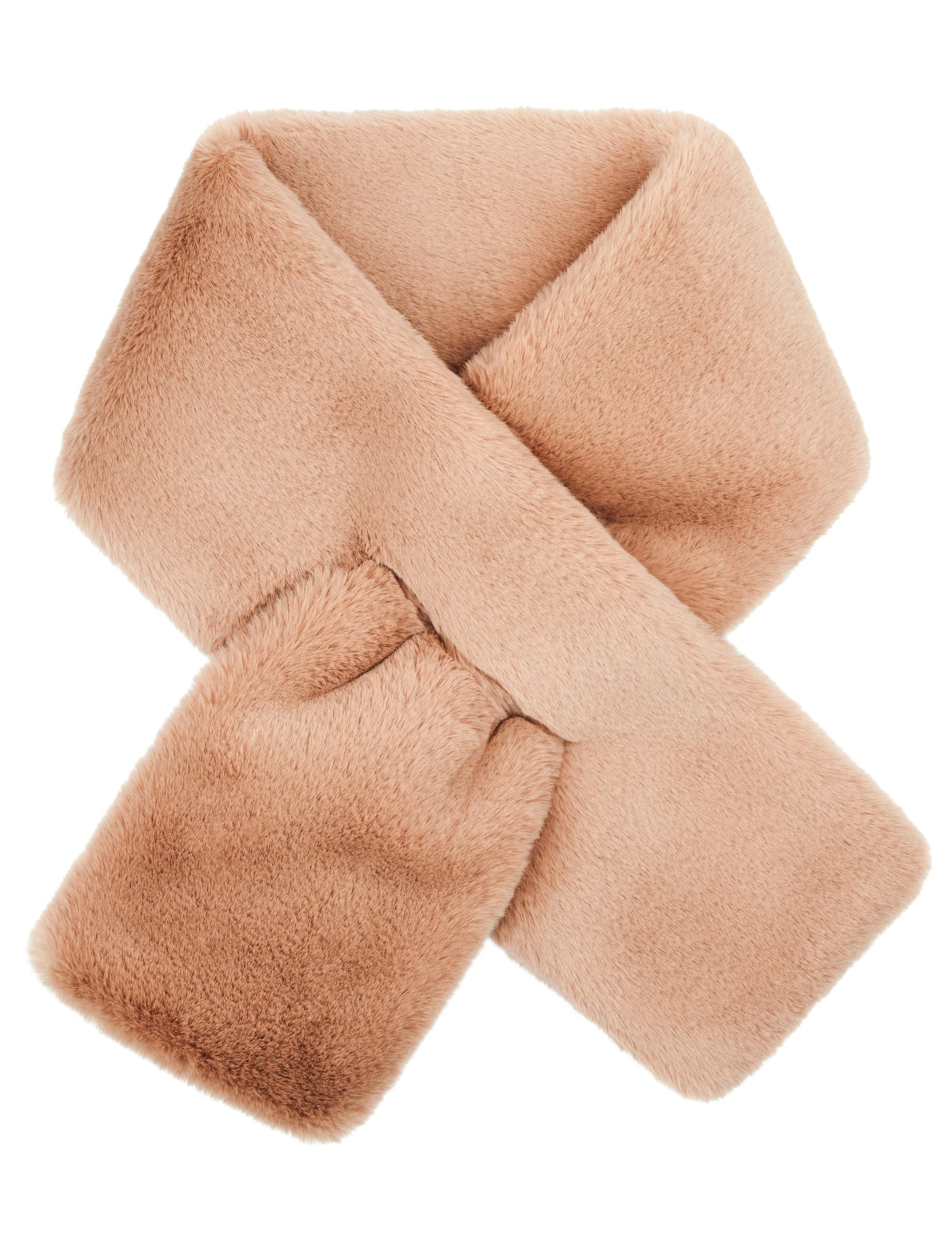 Futrzane Women's Beige Modern Modern Scarf - Faux Fur Stoles Wraps - Soft Collar For Jackets (Beige Modern)