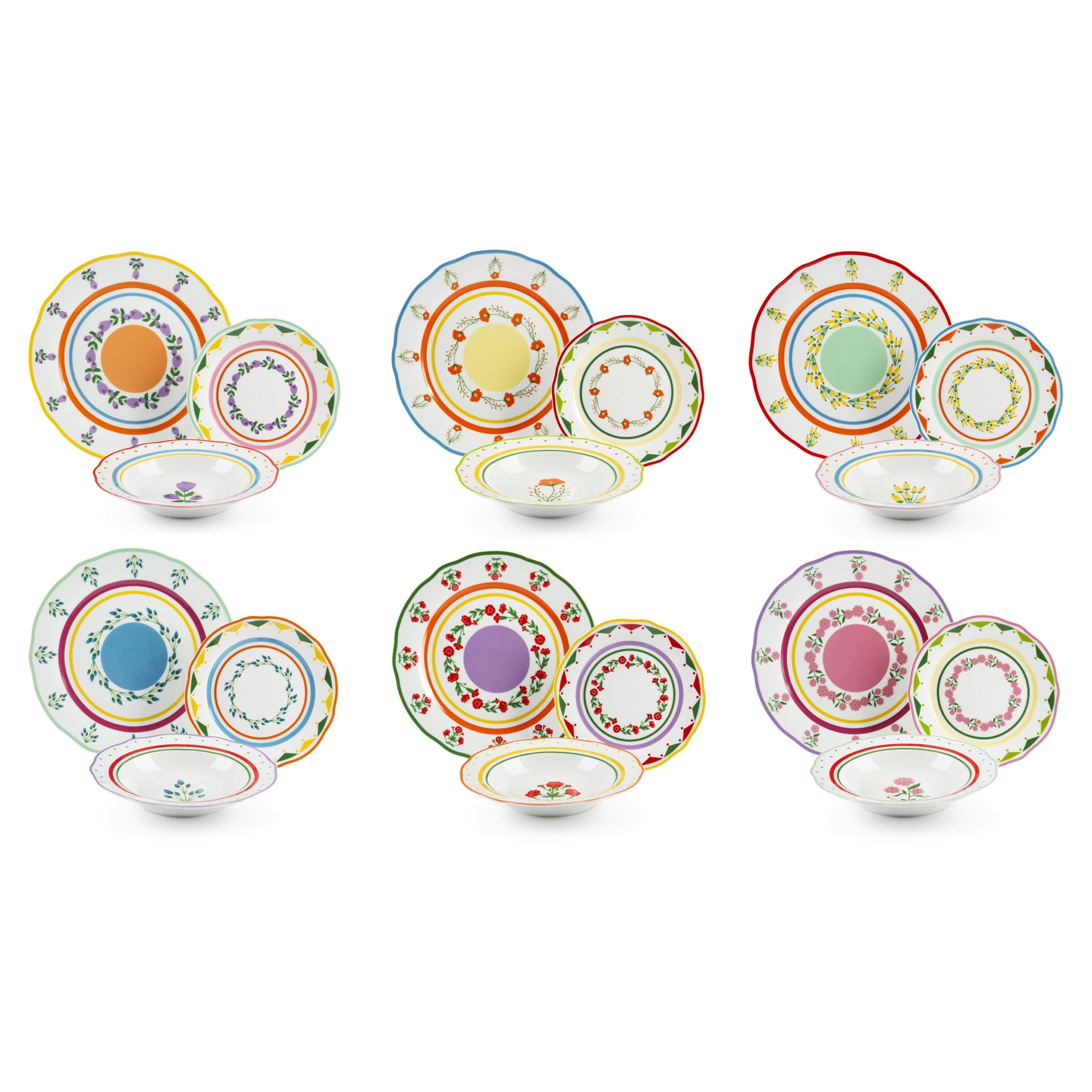 Excelsa Arles zestaw naczyń stołowych, 18-częściowy, porcelana, Multidecoro