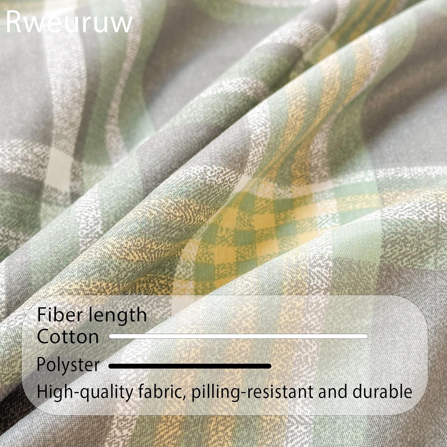 Green Gingham Striped Duvet Cover Full Size Bedding Set 100% Cotton Feel Super Soft Comfy 3 Piece Vintage Plaid Checkered Comforter Cover Set (Comforter Not Included,Full 80"x90") lvgezi - Image 3