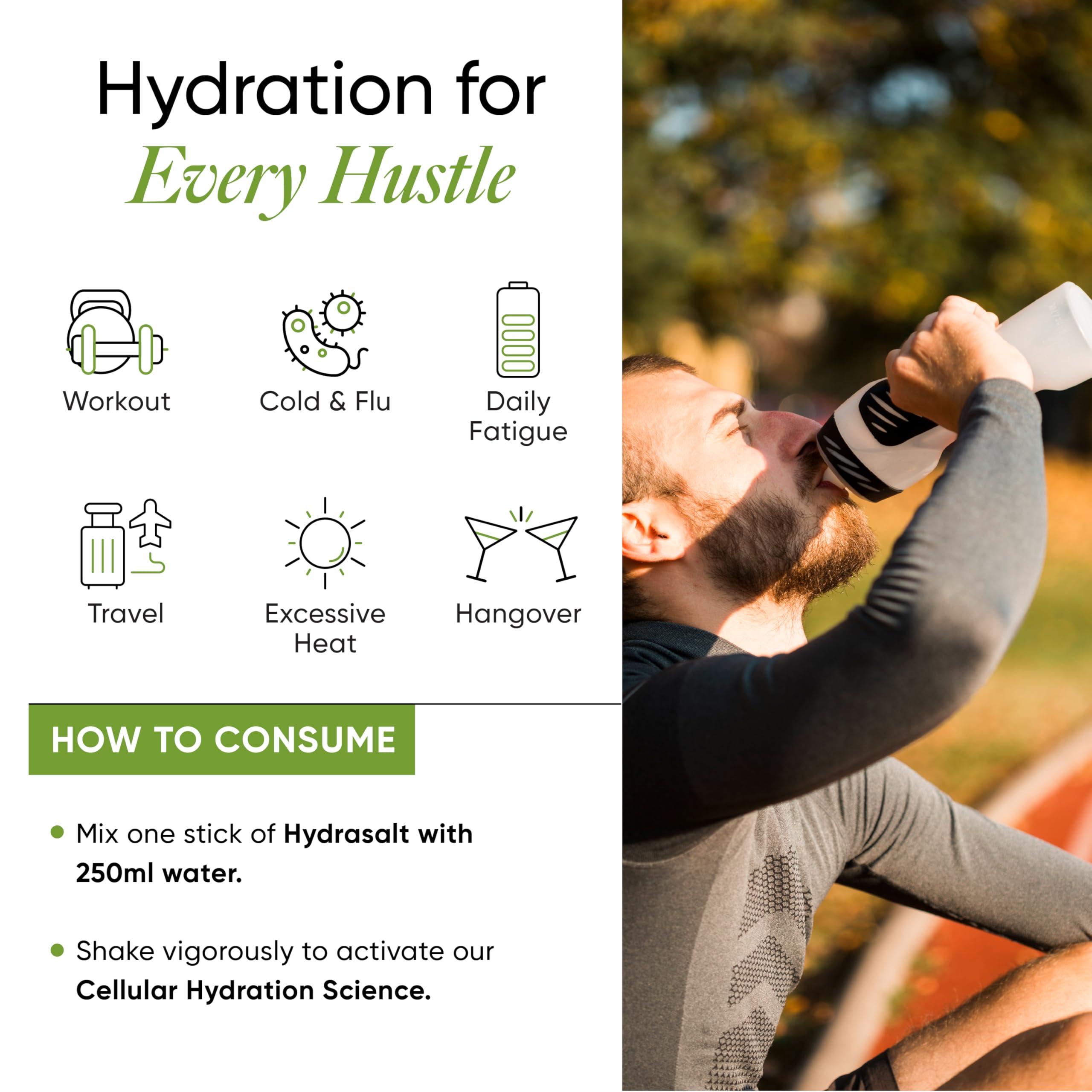 WELLBEING NUTRITION HydraSalt Electrolyte Drink With Zero Added Sugar | 5 Electrolytes & 3 Vitamins For Instant Hydration,Energy,Performance & Recovery, Cucumber Lemonade Flavor 90G,Pack of 15,Powder 3