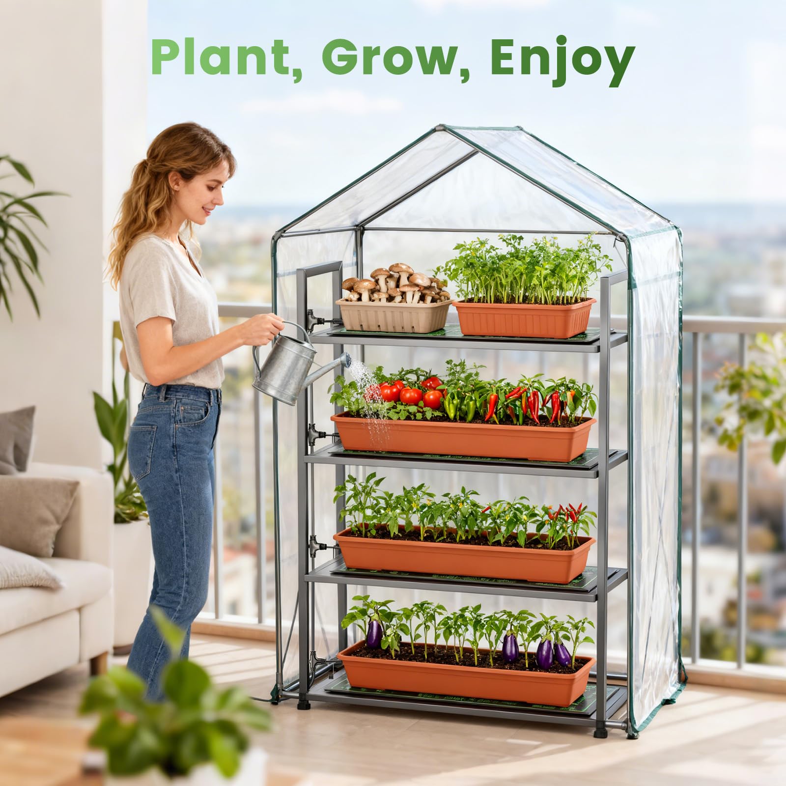 Heizmatte Pflanzen 4 Stück 50,5 * 25,5 cm 18W Heizmatten für Pflanzen Wasserdicht Zimmergewächshaus Setzling Wärmematte Pflanzen für Sämling Germination, Gewächshaus-Inkubation