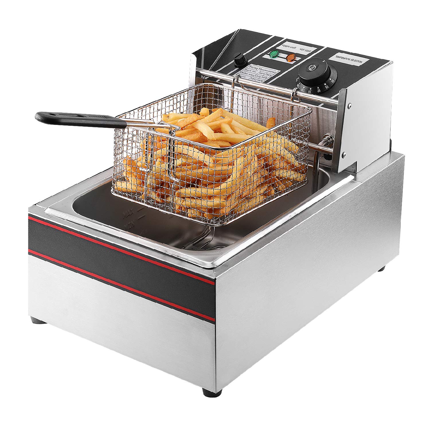 Buy Flexzion Deep Fryers With Baskets Commercial Electric Fryer Home 6L 1700W Adjustable