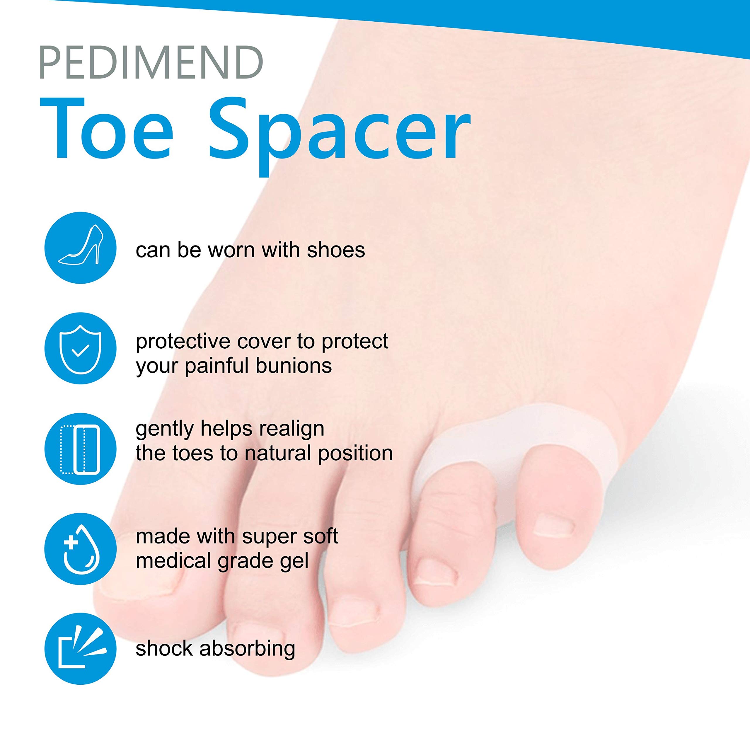 Pedimendtm Little Pinky toe silicone gel separatore schermo – 6 pezzi | da sarto alluce valgo separatori | Bunionette sollievo dal dolore