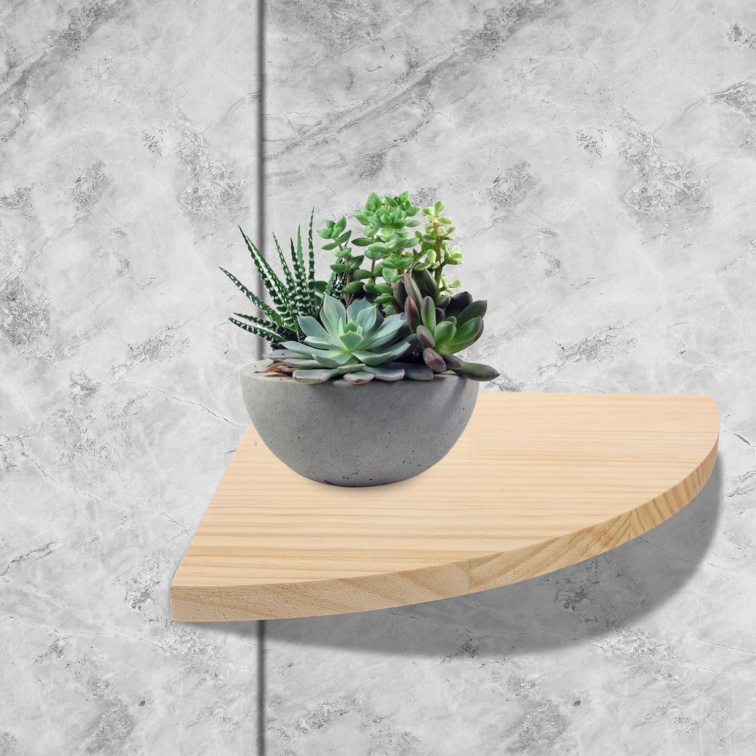 Operitacx Wall-Mounted Pine Wood Corner Shelf Medium 2pcs Triangular Storage Rack for Home Organization and Display in Living Room Kitchen Bathroom